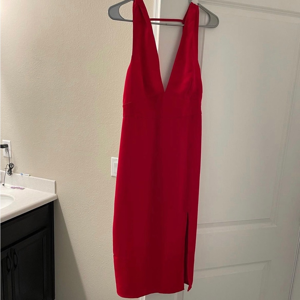 Lulus Red Cocktail dress (midi length)